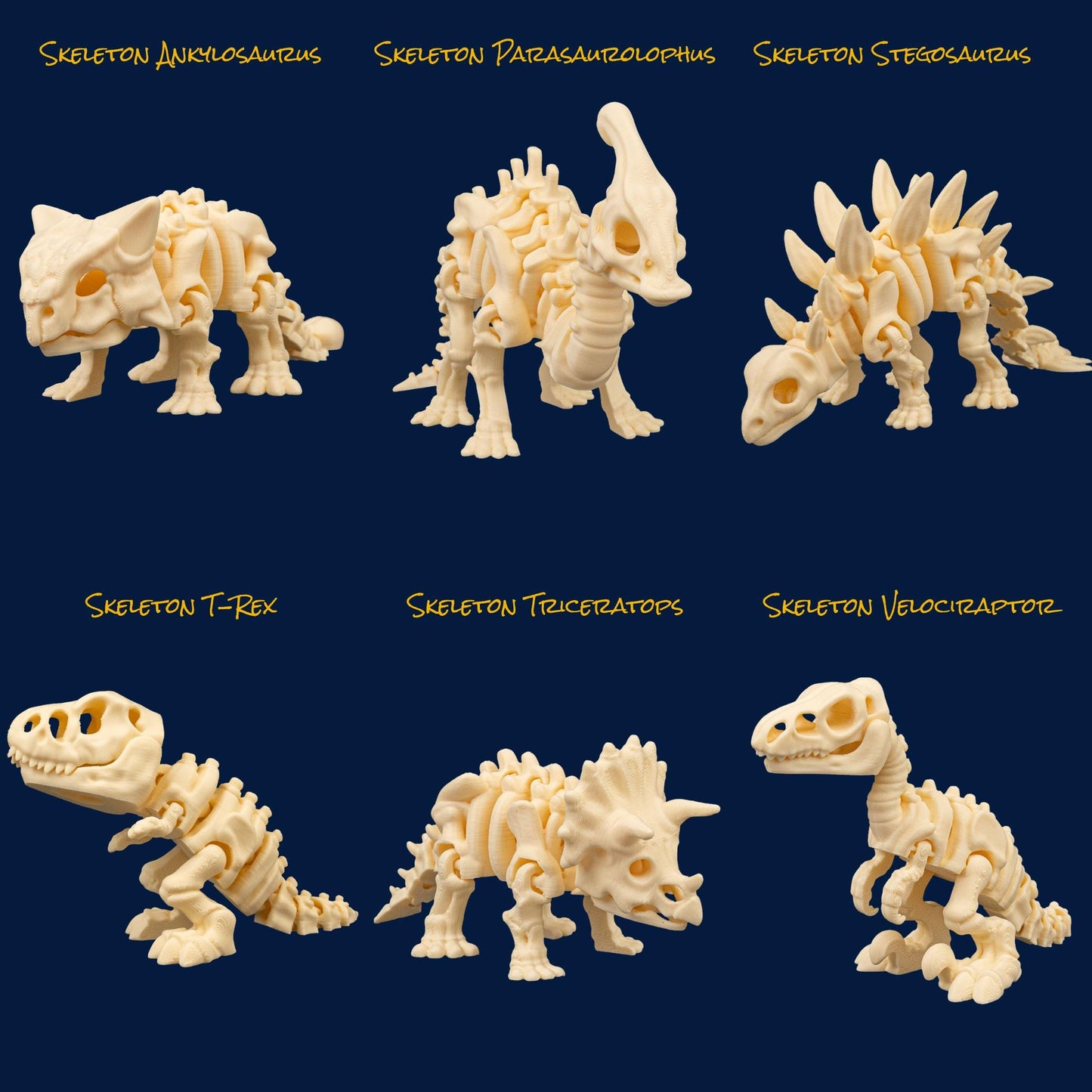 3D Printed Flexi Skeleton Safari Expedition – Articulated Critter Collection