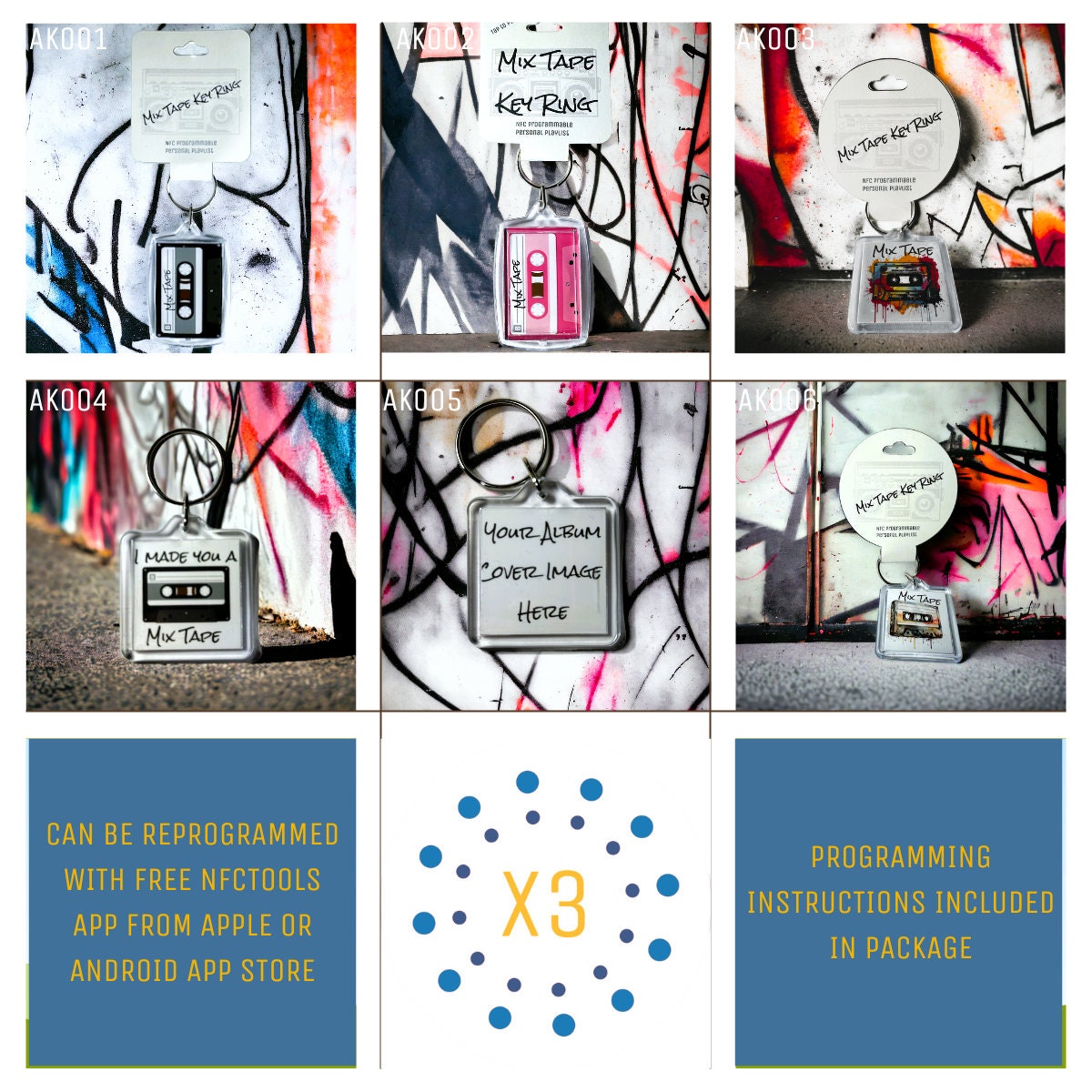 Custom Mixtape Keychain: NFC Programmable Playlist