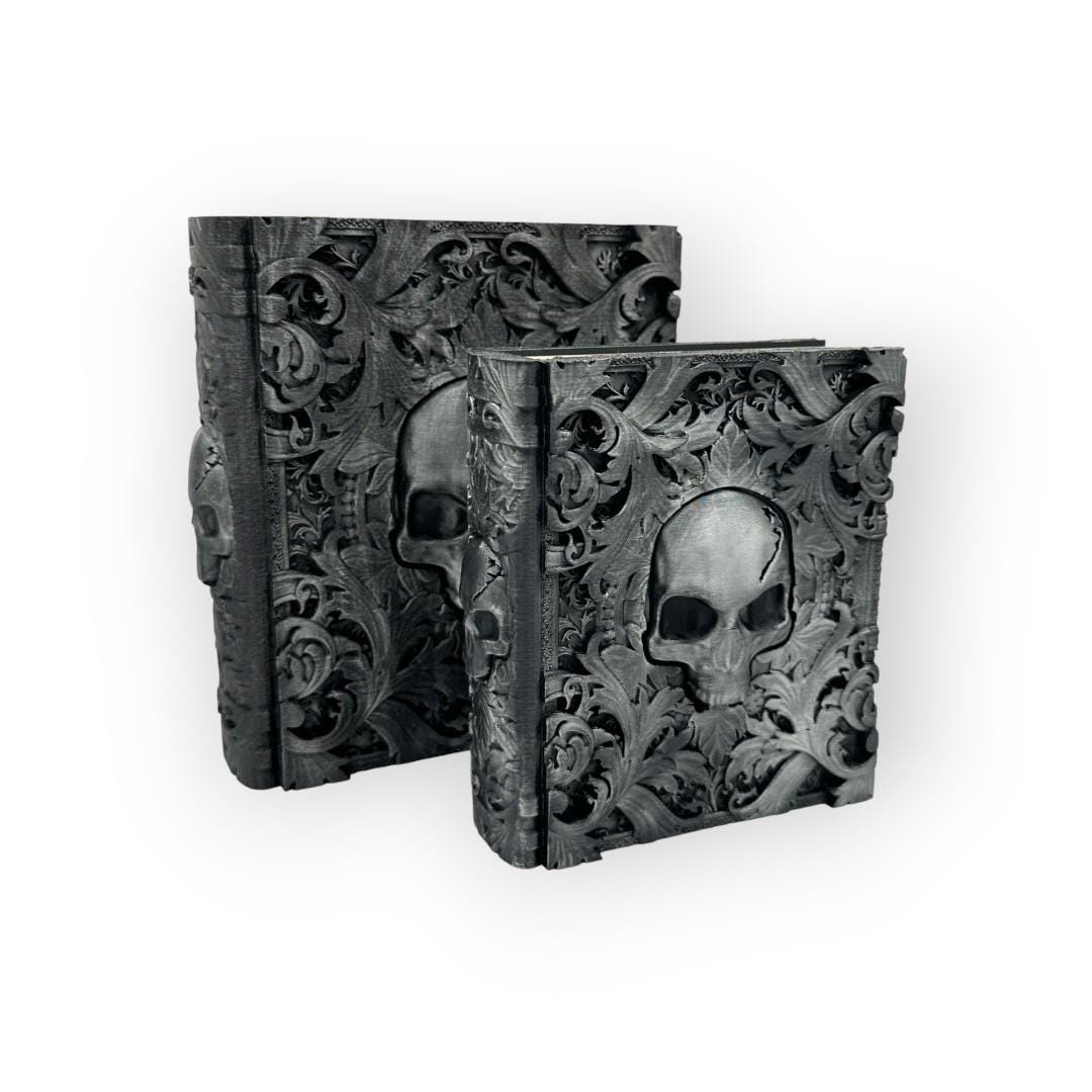 Death Magic Tome, Card and Dice Storage, RPG Minifigure Organizer, Dice Rolling Tray