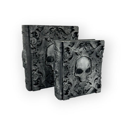 Death Magic Tome, Card and Dice Storage, RPG Minifigure Organizer, Dice Rolling Tray