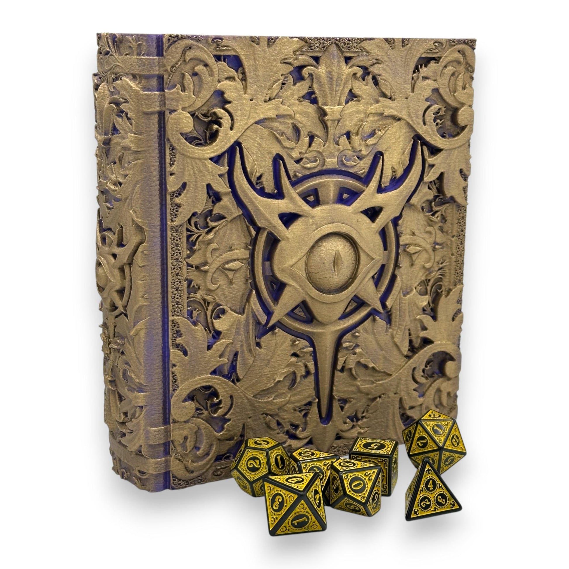 Warlock Tome, Card and Dice Storage, RPG Minifigure Organizer, Dice Rolling Tray