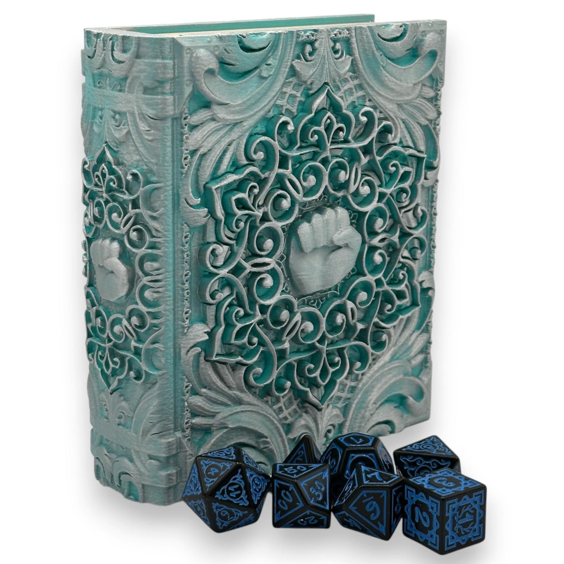 Monk Tome Card and Dice Storage, RPG Minifigure Organizer