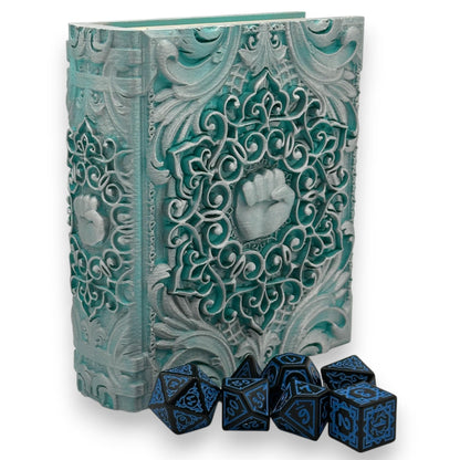 Monk Tome Card and Dice Storage, RPG Minifigure Organizer