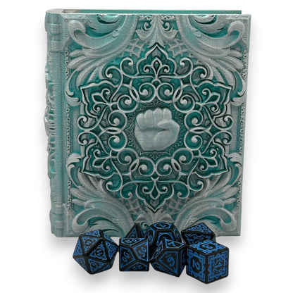 Monk Tome Card and Dice Storage, RPG Minifigure Organizer