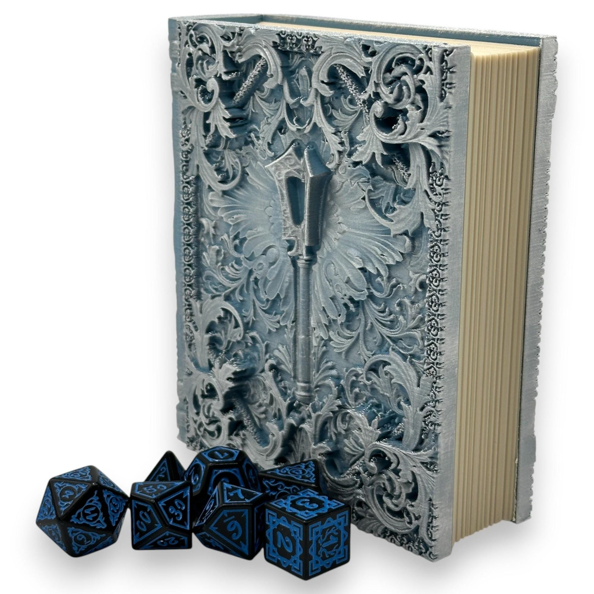Cleric Tome Card and Dice Storage, Dice Rolling Tray, Minifigure Storage, Roleplaying Games, Dungeons and Dragons, MTG Card Storage