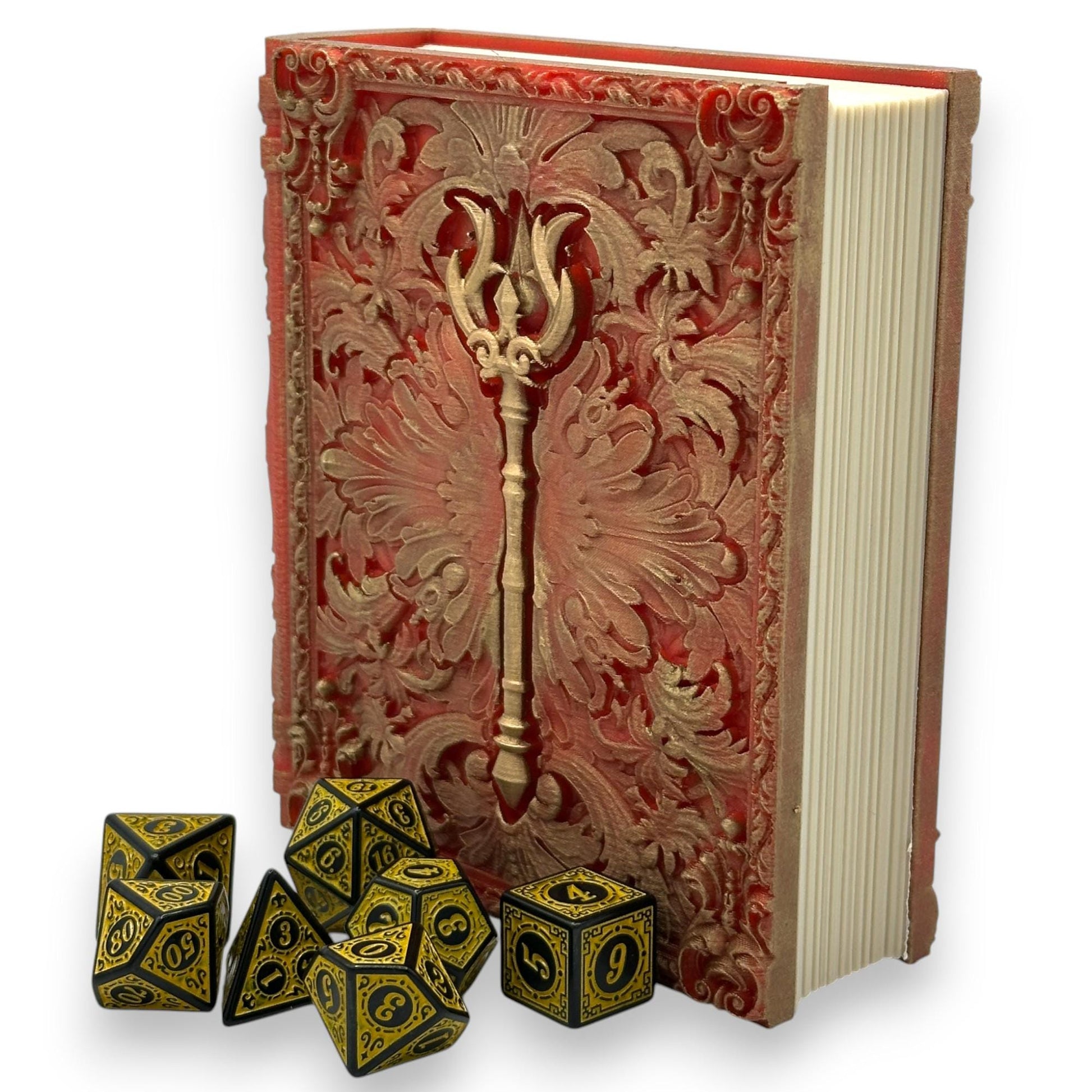 Sorcerer Tome Card and Dice Storage, RPG Minifigure Organizer