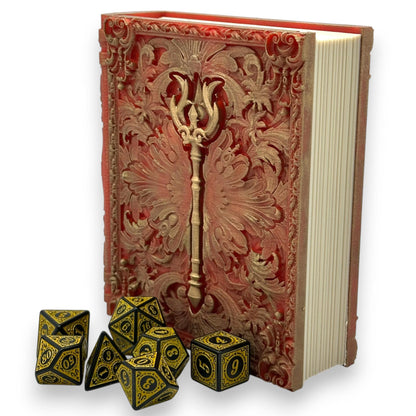 Sorcerer Tome Card and Dice Storage, RPG Minifigure Organizer