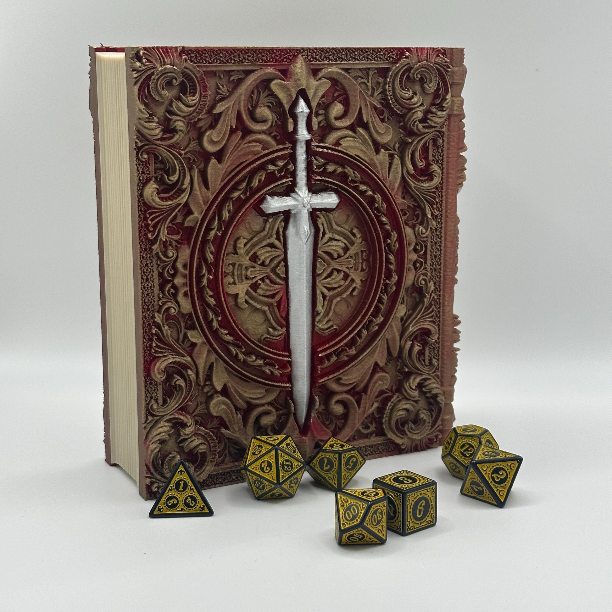 Fighter Tome, Card and Dice Storage, RPG Minifigure Organizer, Dice Rolling Tray