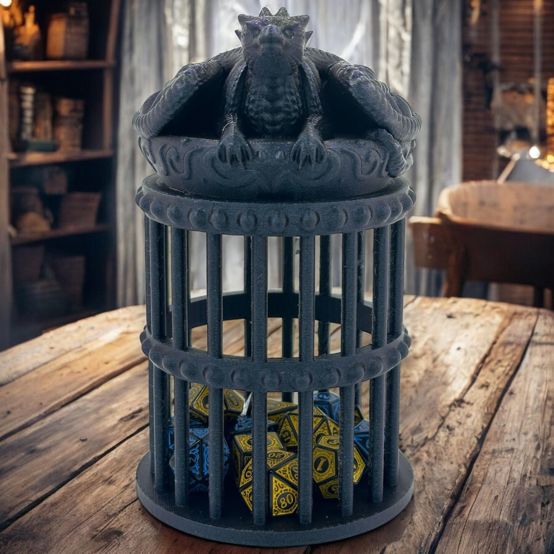 3D Printed Dragon Dice Jail: Tabletop Gaming RPG Gift