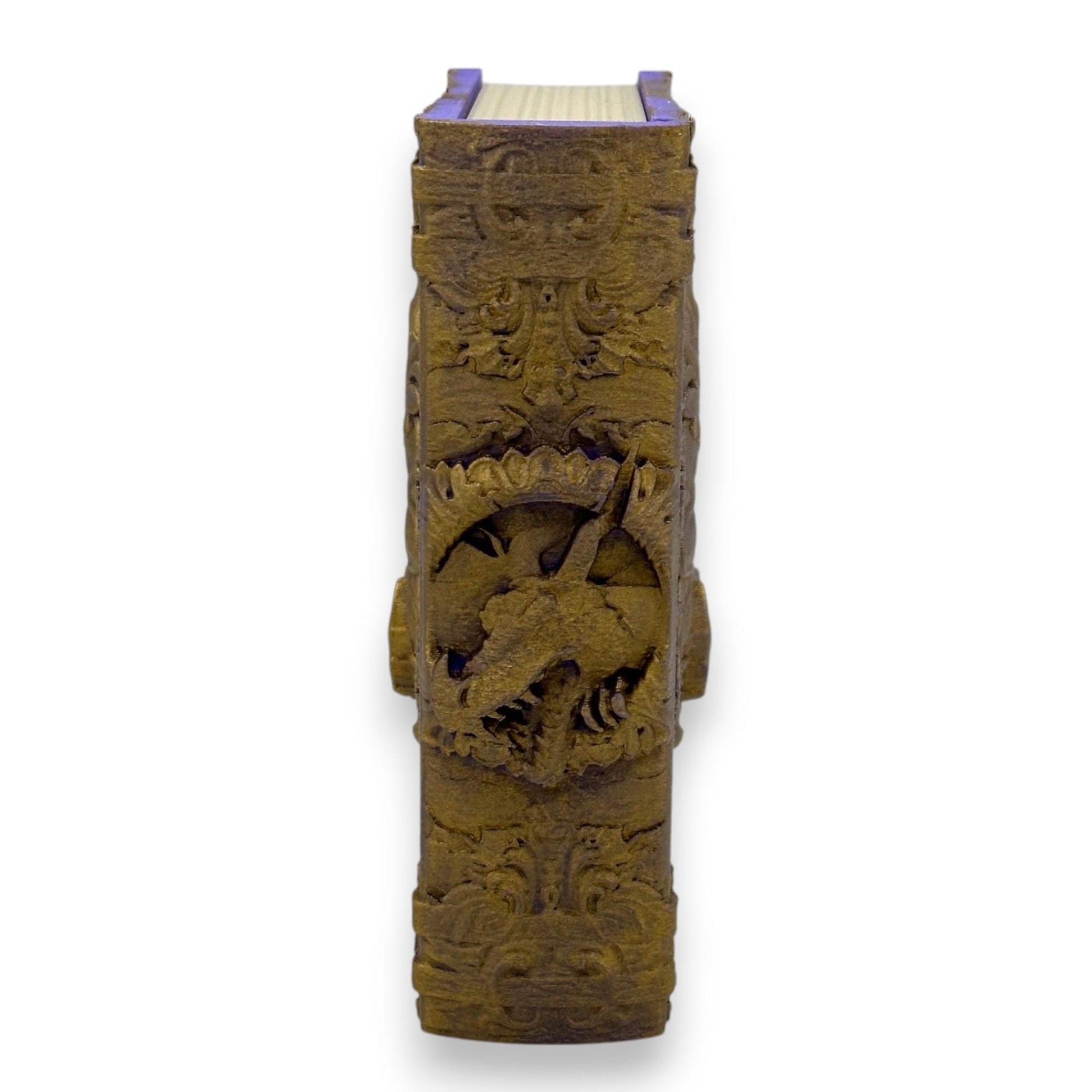 Dragon Tome, Card and Dice Storage, RPG Minifigure Organizer, Dice Rolling Tray
