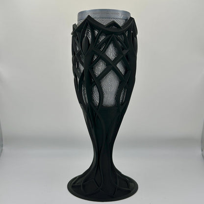 A Silver and black Fantasy Chalice, Elven Themed Goblet, Beverage Holder, Cosplay Chalice