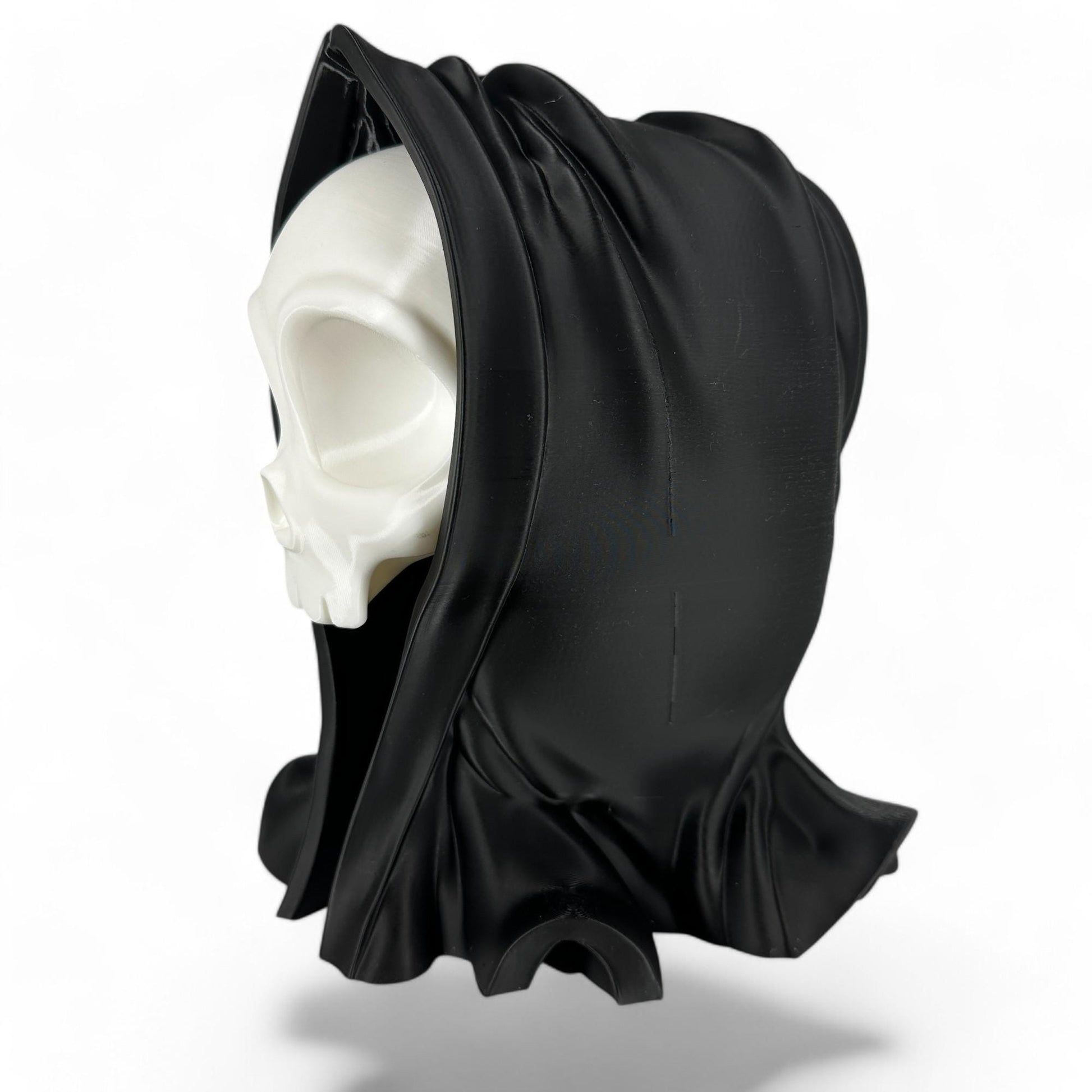 Hooded Skull Headphone Stand, Gothic Gaming Decor
