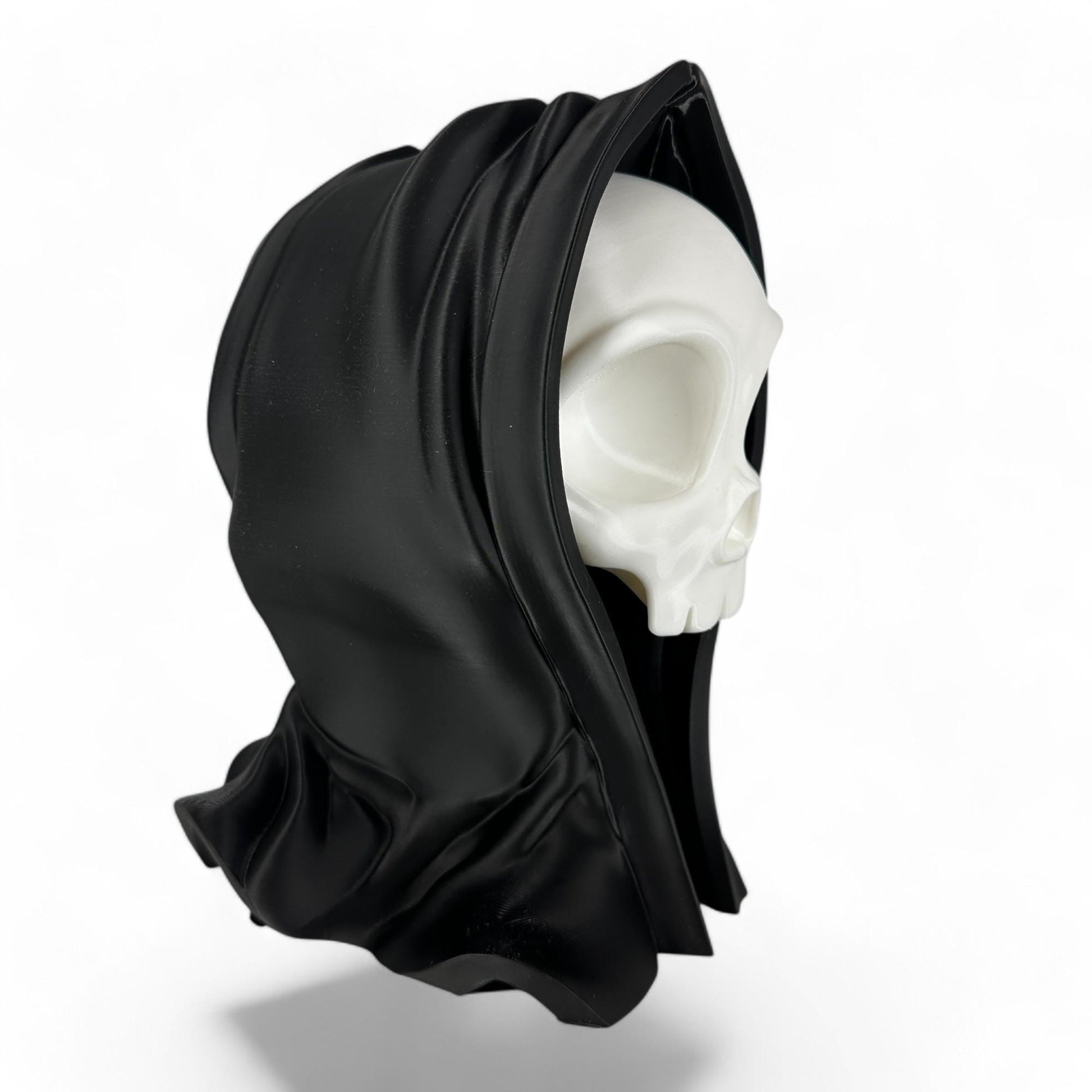 Hooded Skull Headphone Stand, Gothic Gaming Decor