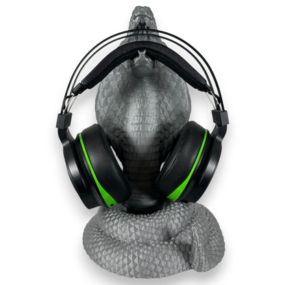 Coiled King Cobra Headphone Stand, Unique Gamer Decor