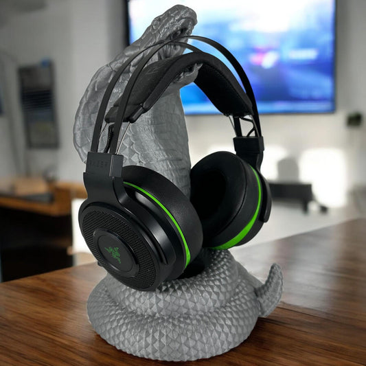Coiled King Cobra Headphone Stand, Unique Gamer Decor