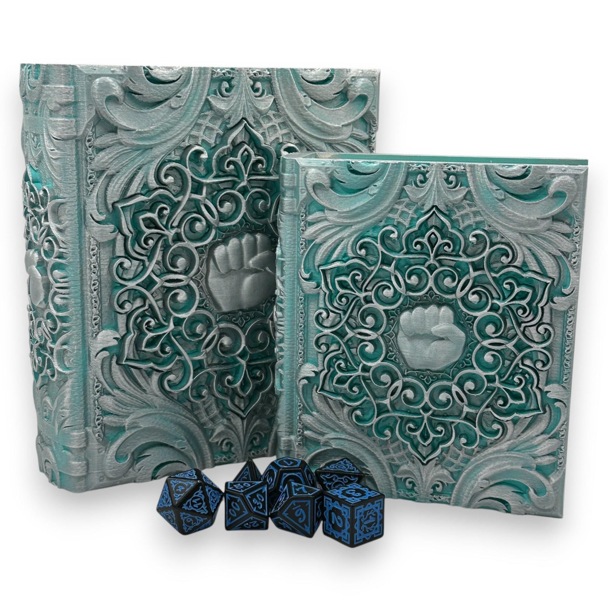 Monk Tome Card and Dice Storage, RPG Minifigure Organizer