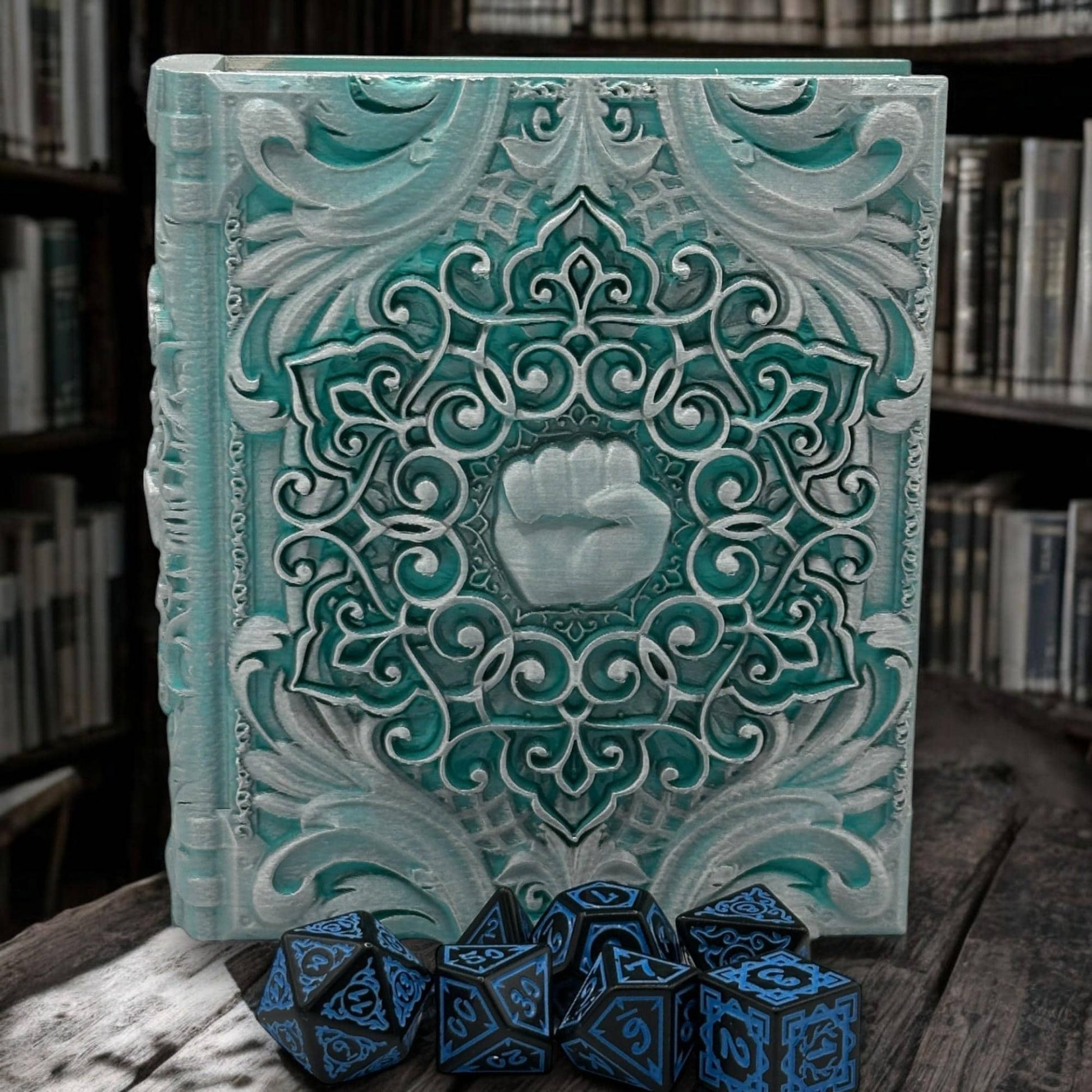 Monk Tome Card and Dice Storage, RPG Minifigure Organizer