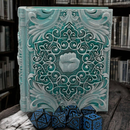 Monk Tome Card and Dice Storage, RPG Minifigure Organizer