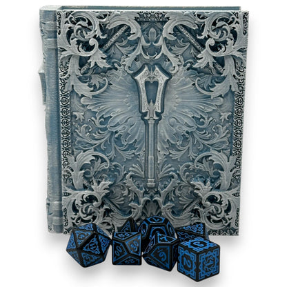 Cleric Tome Card and Dice Storage, Dice Rolling Tray, Minifigure Storage, Roleplaying Games, Dungeons and Dragons, MTG Card Storage