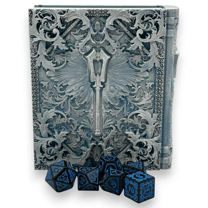 Cleric Tome Card and Dice Storage, Dice Rolling Tray, Minifigure Storage, Roleplaying Games, Dungeons and Dragons, MTG Card Storage