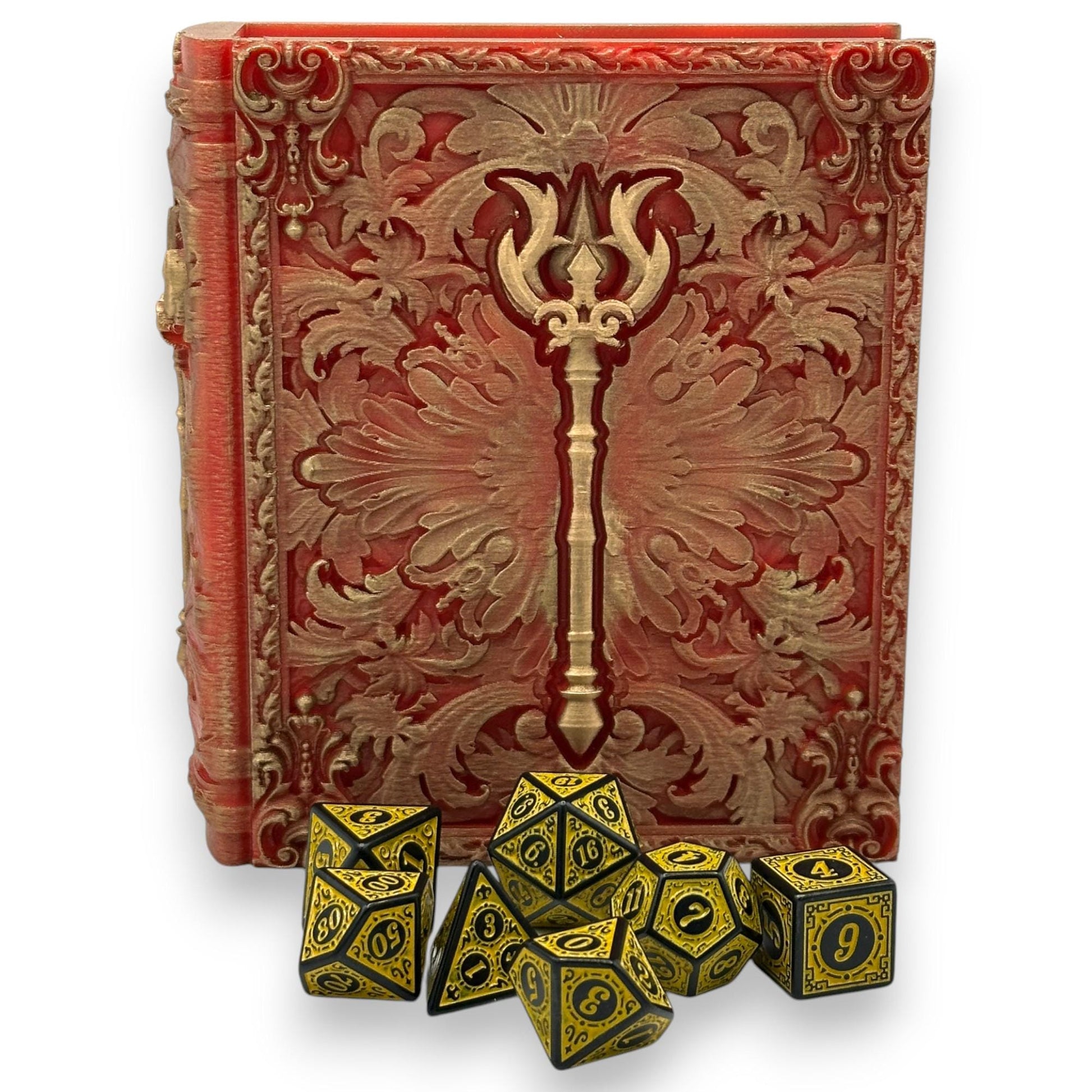 Sorcerer Tome Card and Dice Storage, RPG Minifigure Organizer