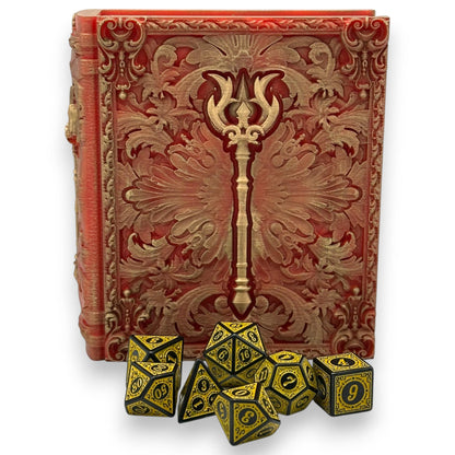Sorcerer Tome Card and Dice Storage, RPG Minifigure Organizer
