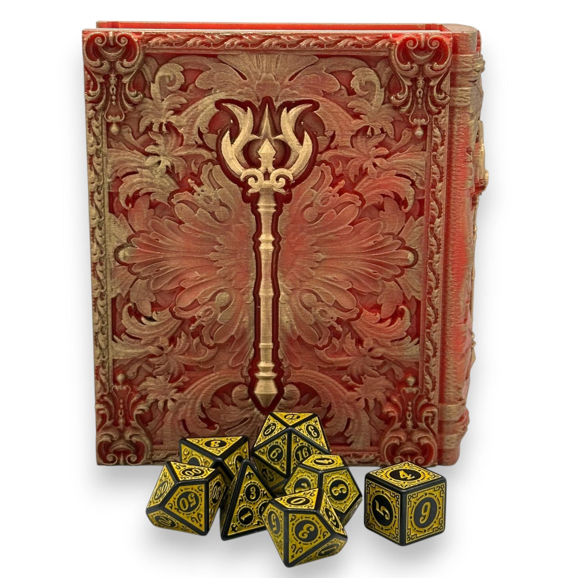Sorcerer Tome Card and Dice Storage, RPG Minifigure Organizer