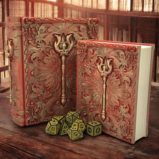 Sorcerer Tome Card and Dice Storage, RPG Minifigure Organizer