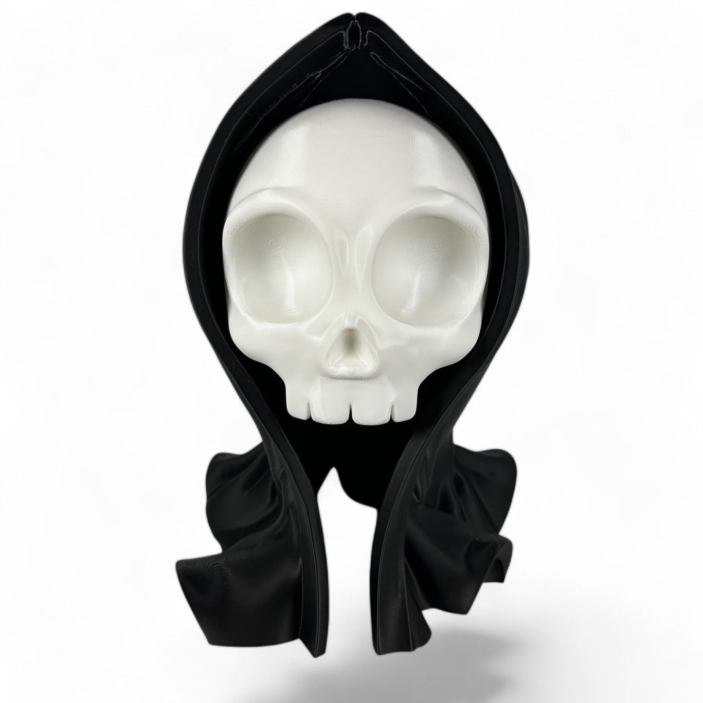 Hooded Skull Headphone Stand, Gothic Gaming Decor