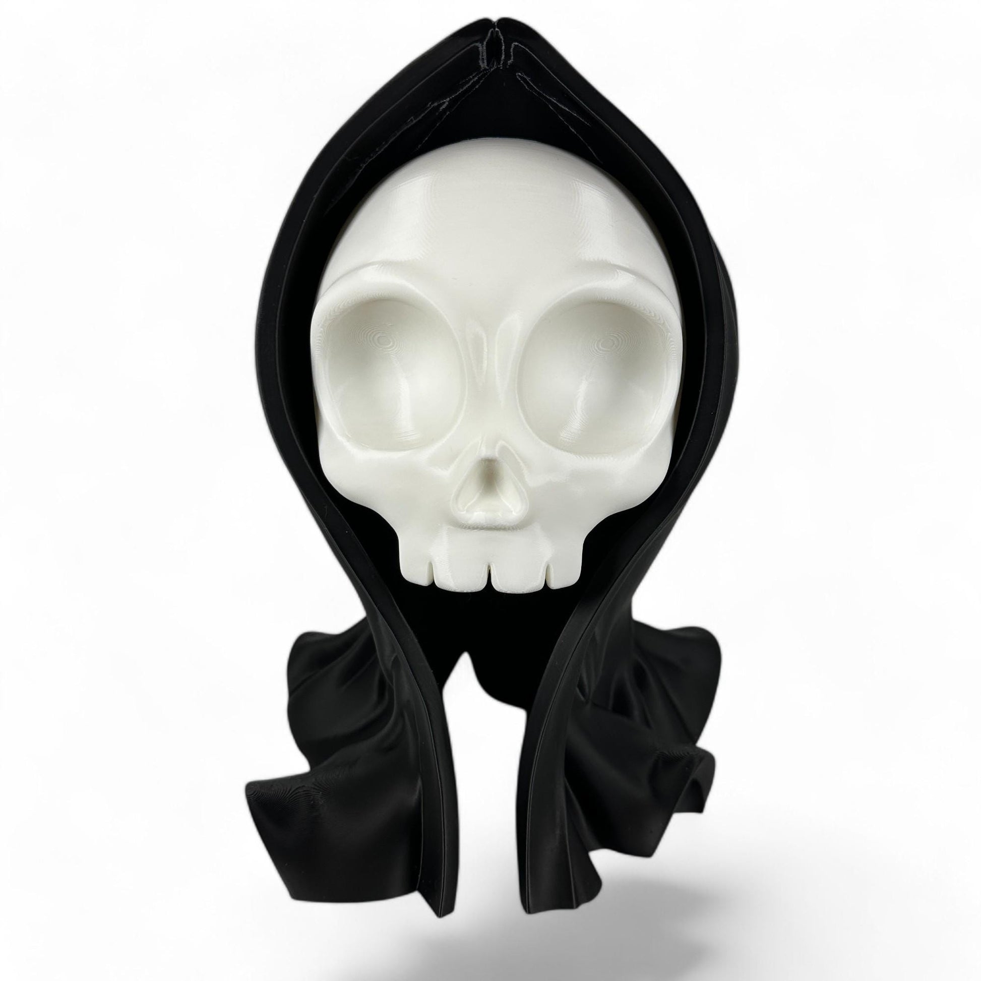 Hooded Skull Headphone Stand, Gothic Gaming Decor