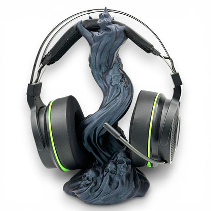 Skullflame Headphone Holder – Gothic Flame 3D Printed Headset Stand