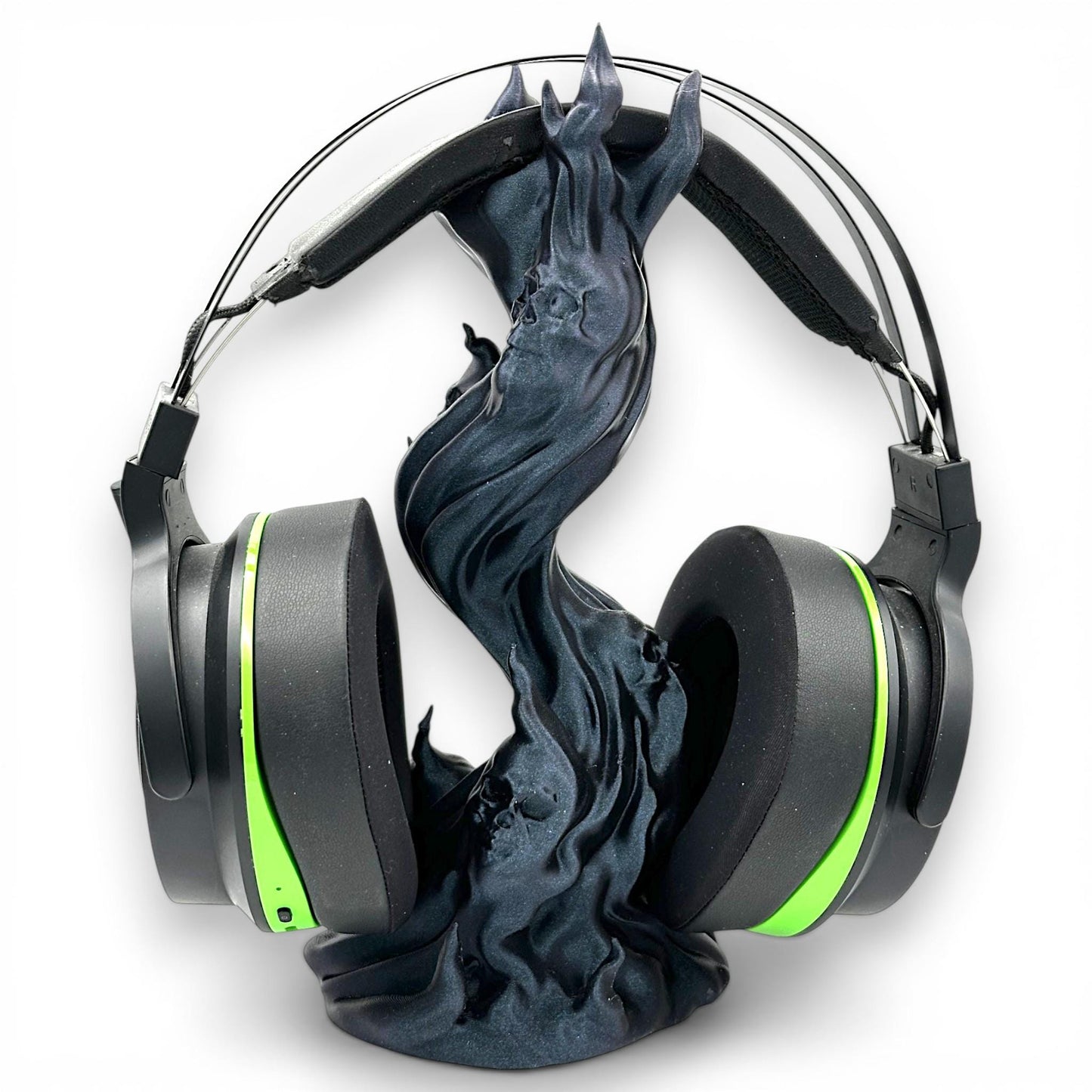 Skullflame Headphone Holder – Gothic Flame 3D Printed Headset Stand