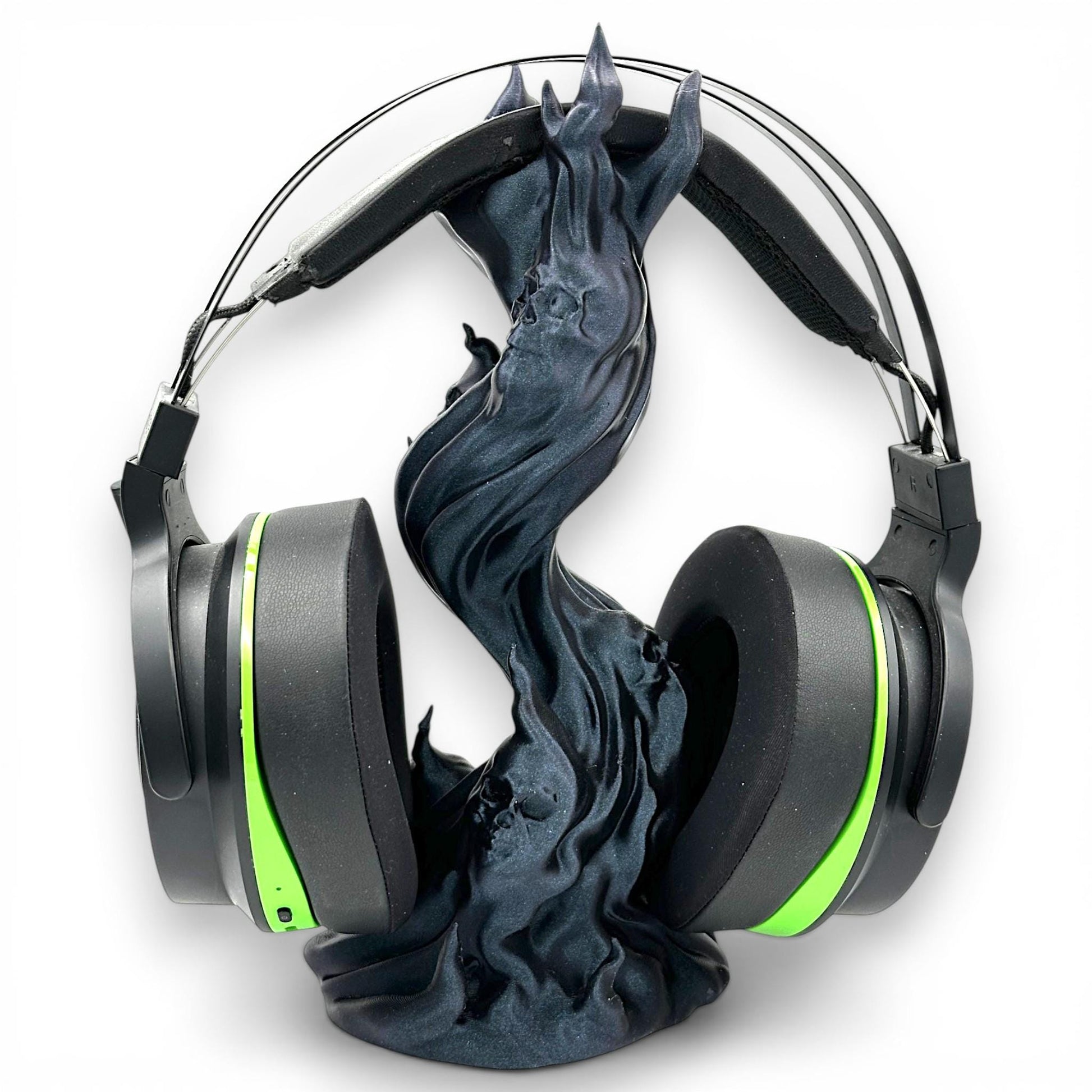 Skullflame Headphone Holder – Gothic Flame 3D Printed Headset Stand