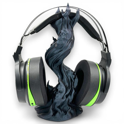 Skullflame Headphone Holder – Gothic Flame 3D Printed Headset Stand