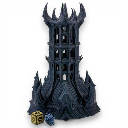 Obsidian Citadel Dice Tower: Gothic RPG Gaming Accessory, Tabletop DnD Roller