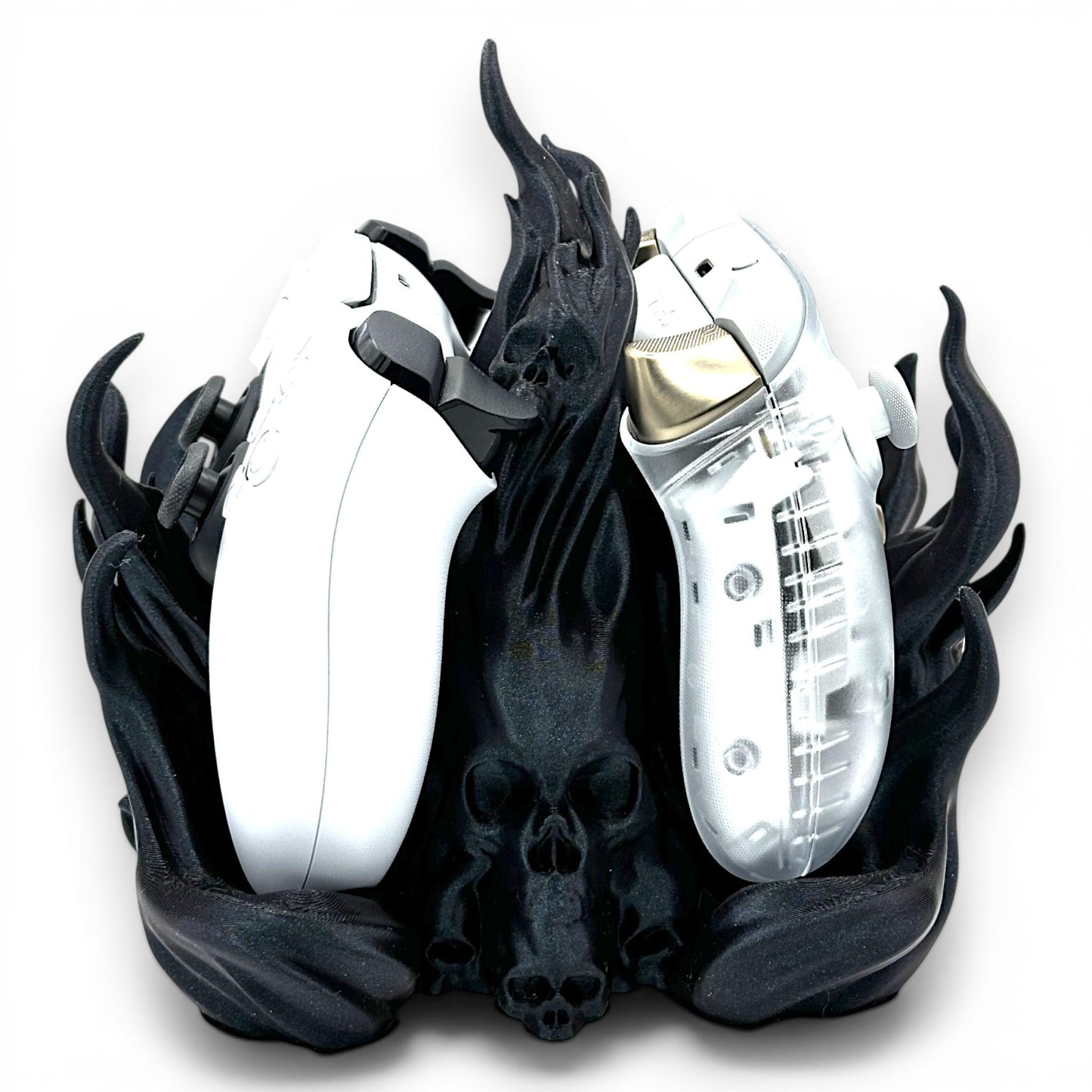 Twin Arcane Dual Controller Holder – Gothic Flame 3D Printed Gaming Stand