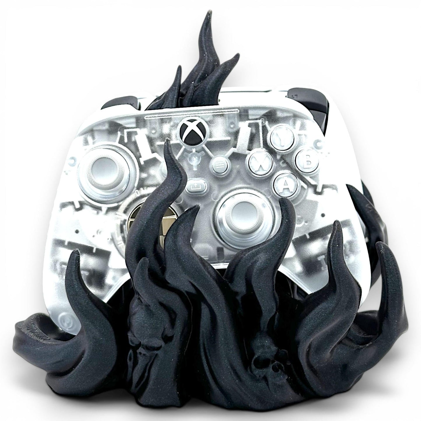 Twin Arcane Dual Controller Holder – Gothic Flame 3D Printed Gaming Stand