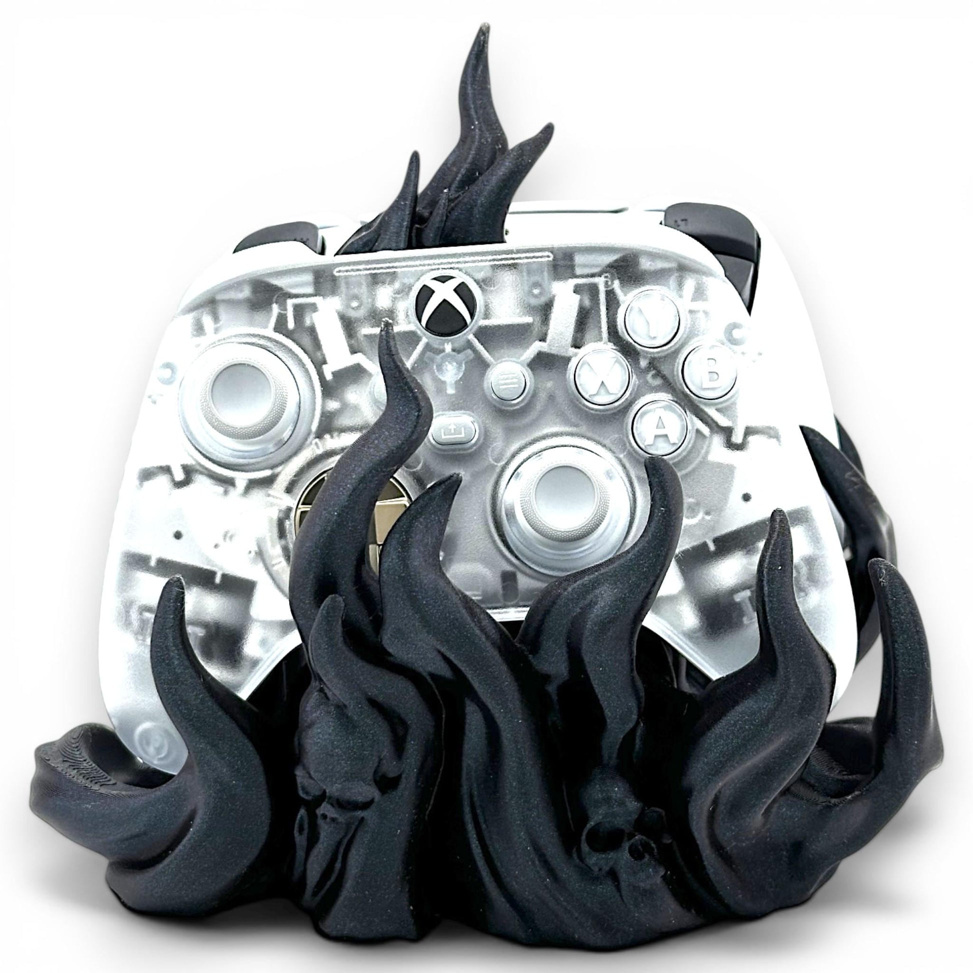 Twin Arcane Dual Controller Holder – Gothic Flame 3D Printed Gaming Stand