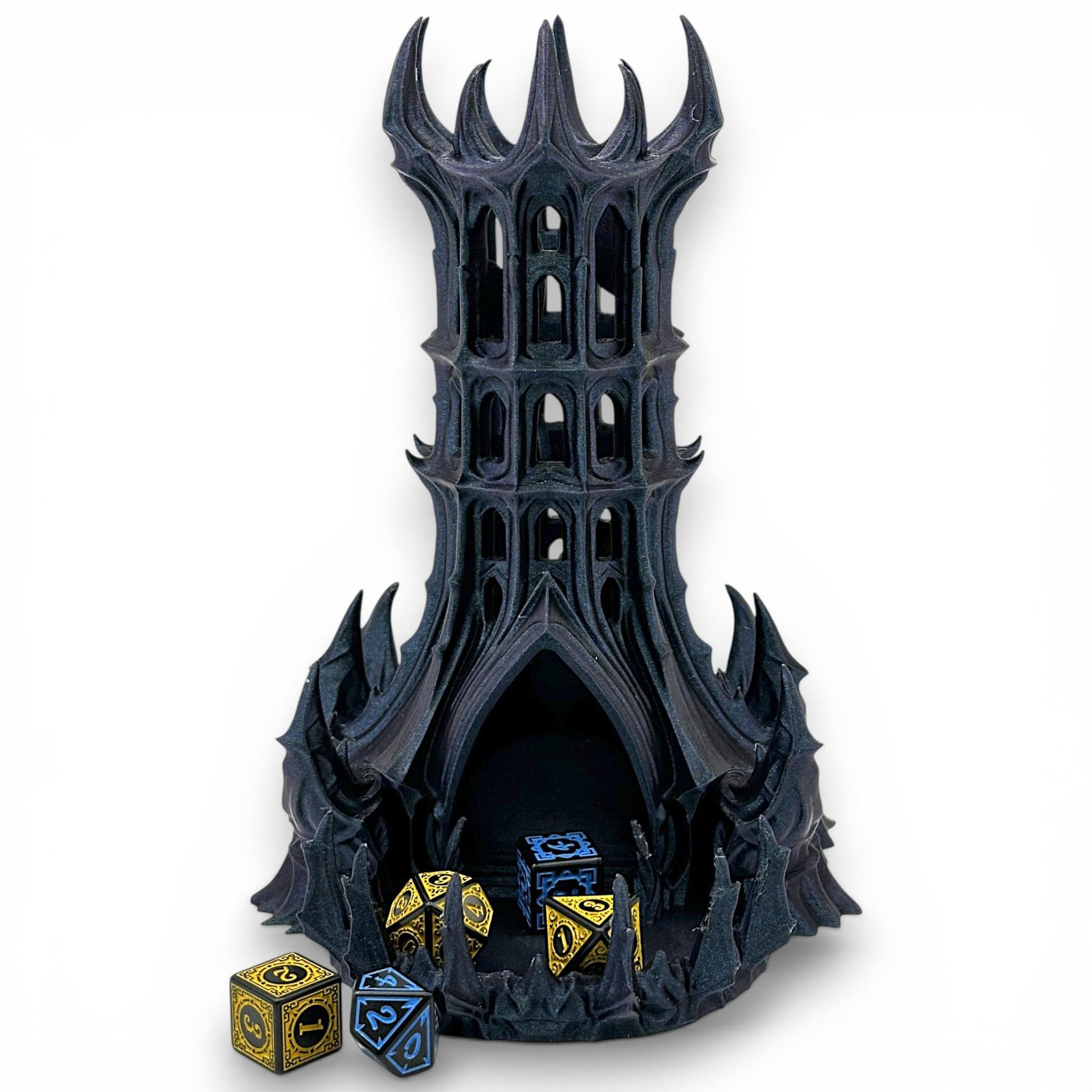 Obsidian Citadel Dice Tower: Gothic RPG Gaming Accessory, Tabletop DnD Roller