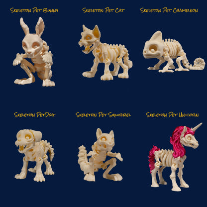 3D Printed Flexi Skeleton Pets – Articulated Critter Collection