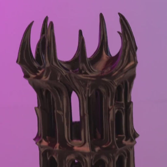 Obsidian Citadel Dice Tower: Gothic RPG Gaming Accessory, Tabletop DnD Roller