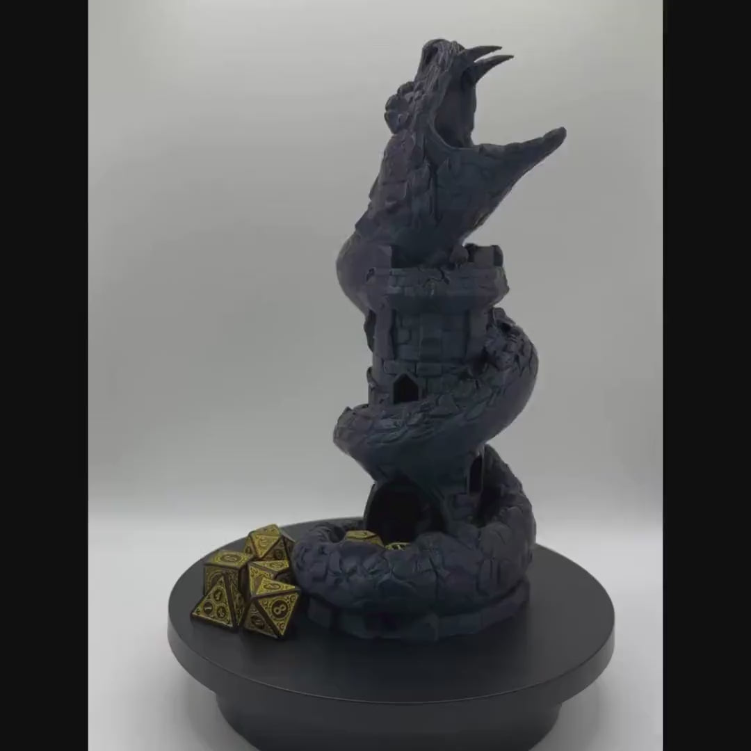 3D Printed Basilisk Dice Tower: Unique RPG Gaming Accessory