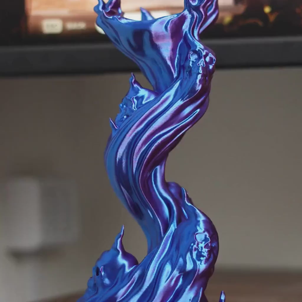 Skullflame Headphone Holder – Gothic Flame 3D Printed Headset Stand